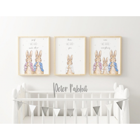 Nursery Wall Art - Peter Rabbit Nursery - First we had each other - Baby Decor, Printable Wall Art, Instant Download, Kids Room