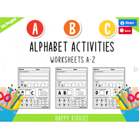 Children's alphabet activities worksheet