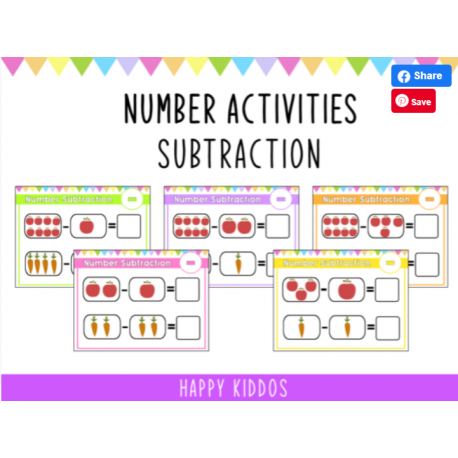 Number activities- subtraction worksheet for children