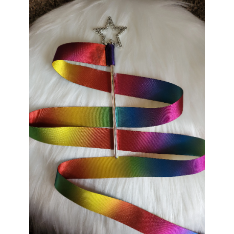 Silky Rainbow Ribbon Wand, Ribbon Dancing Wand, Great Gift For Toddlers, Friends, Family