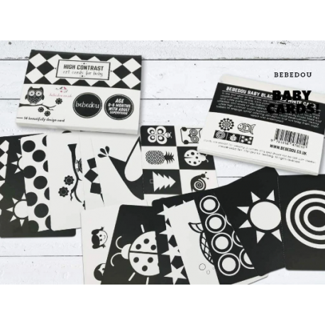 Sensory Flash Cards Art Cards for Baby * 7 Black and White High Contrast cards for Baby Development, Newborn Gift