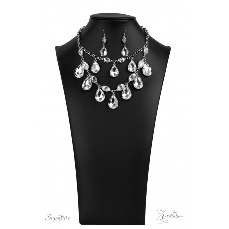 THE SARAH 2020 - EXLUSISVE ZI COLLECTION SILVER & RHINESTONE NECKLACE