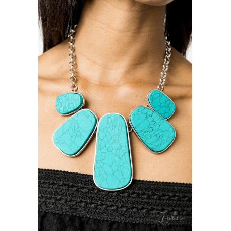 Monumental - Oblong Turquoise Stones, Necklace Set - Zi Collection 2019