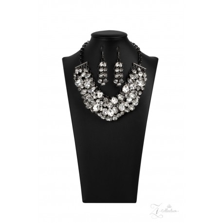 AMBITIOUS 2020 - EXCLUSIVE ZI COLLECTION GUNMETAL & RHINESTONE NECKLACE