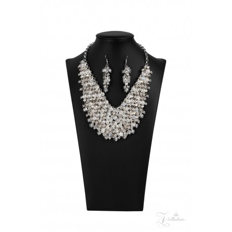 SOCIALBLE 2020 - EXCLUSIVE ZI COLLECTION IRIDESCENT BEADS & RHINESTONES NECKLACE