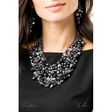 The Taylerlee - Hematite Rhinestones and Gem-like Beads, Necklace Set - Zi Collection - Signature Series 2019