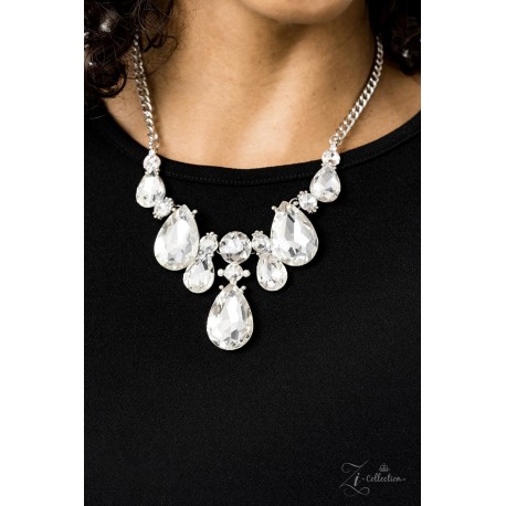 Reign - White Large Teardrop Rhinestones, Necklace Set - Zi Collection 2019