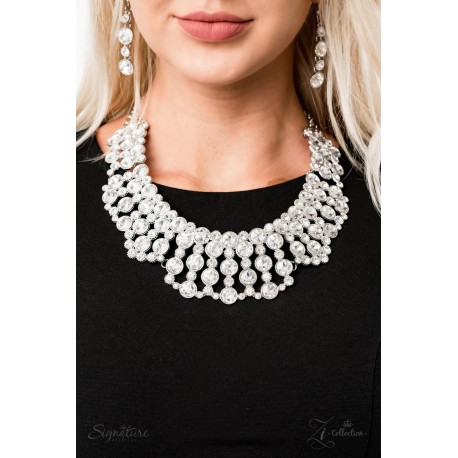 The Heather - Glassy White Rhinestones, Necklace Set - Zi Collection - Signature Series 2019