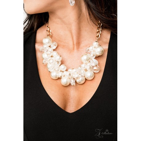 Captivate - Bubbly White Peals with Gold Chain, Necklace Set - Zi Collection 2019