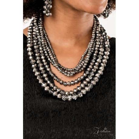 Knockout - Hematite and Crystal-like Beading, Necklace Set - Zi Collection 2019