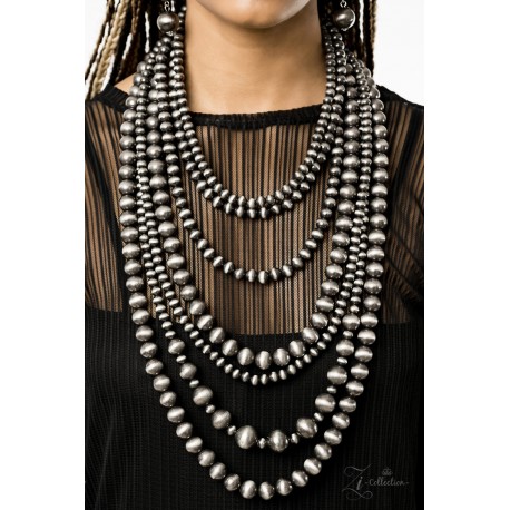 Instinct - Cascading Gunmetal Cat's Eye Beads, Necklace Set - Zi Collection 2019