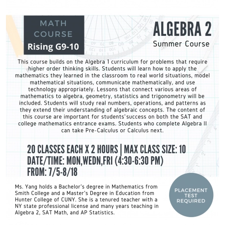 Algebra 2 (Summer)