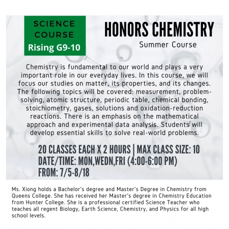 Honors Chemistry (Summer)
