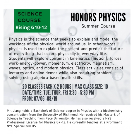 Honors Physics (Summer)