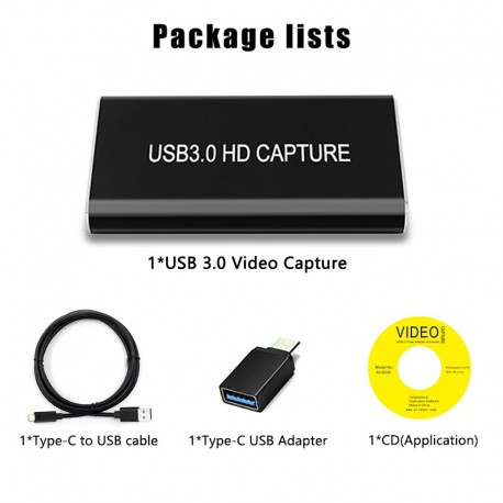 HDMI to TYPE C USB 3.0 60FPS VIDEO CAPTURE Dongle Game Streaming Live Stream Broadcast 1080P for Windows/Linux/Mac for UVC UAC