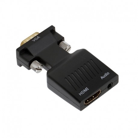 Male VGA to Female HDMI Video Converter Adapter Up to Full HD 1080P with 3.5mm L / R Audio Input for PC TV Projector