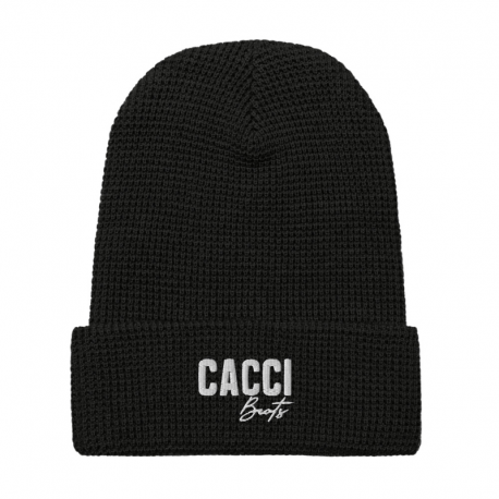 Waffle Beanie | White Logo | Embroidery