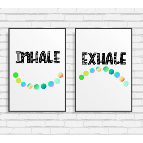 Inhale Exhale Poster Classroom Decor Digital Download School Therapist Sign Kids Mental Health Poster Classroom decor Educationa