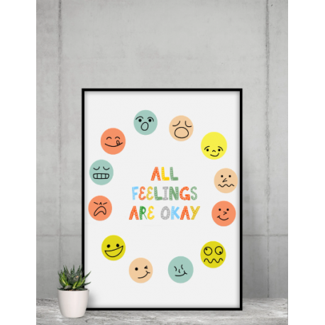 Feelings Circle Poster Home Decor Digital Download Therapist Sign Kids Mental Health Poster decor Educational