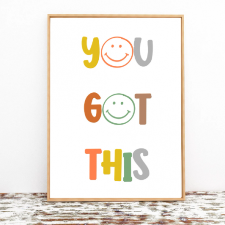 You Got This digital print, Classroom quotes, Digital Download, Children's poster, Children's bedroom, Playroom decor, Kids Quot