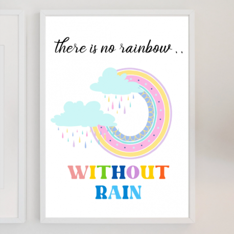 Inspirational pastel rainbow art, Watercolour wall art, Kids print, Bedroom art, Digital Download, Motivational quotes, Children