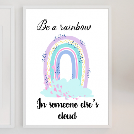 Boho pastel rainbow art, Watercolour wall art, Kids print, Bedroom art, Digital Download, Motivational quotes, Children's poster