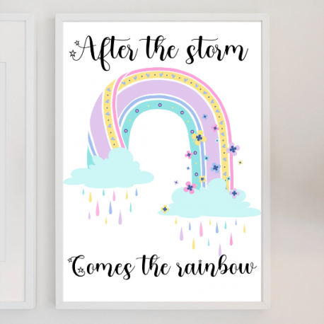 Boho rainbow art, Watercolour wall art, Kids print, Bedroom art, Digital Download, Motivational quotes