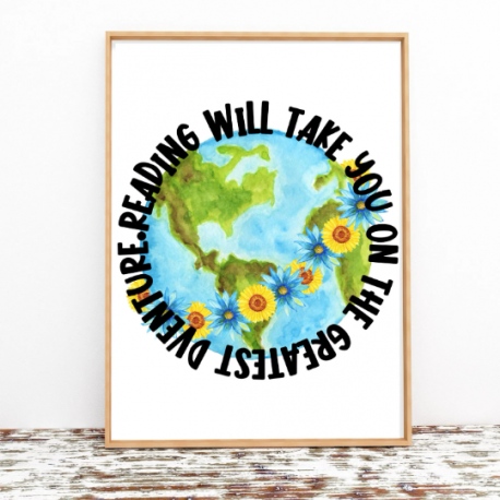 Reading Poster digital print, Classroom quotes, Digital Download, Children's poster, Children's bedroom, Playroom decor, Kids Qu