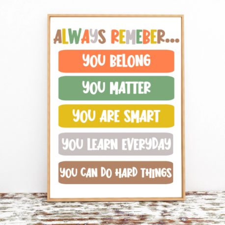 Always Remeber digital print, Digital Download, Kids Bedroom Decor, Kids Art, Nursery, Child Posters, Girl boy Wall Art, Affirma