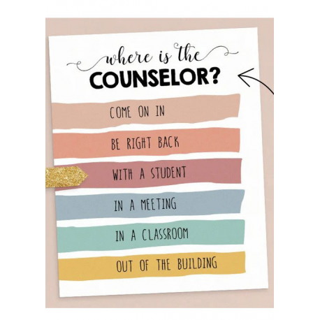 Custom School Counseling Office Sign Door, Where is the counselor, School counselor office, Therapy office decor, Psychology, Co