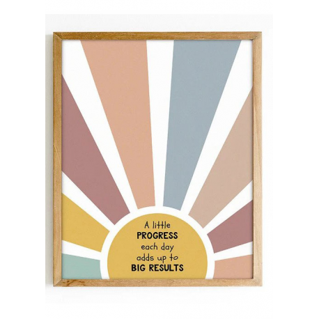 A little progress each day adds up to big results, Growth mindset poster, therapy office decor, Counselor office decor, calming 