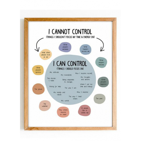 Things I can control poster, what I can and cannot control, Therapy office decor, Mental Health poster, Calm down corner, School