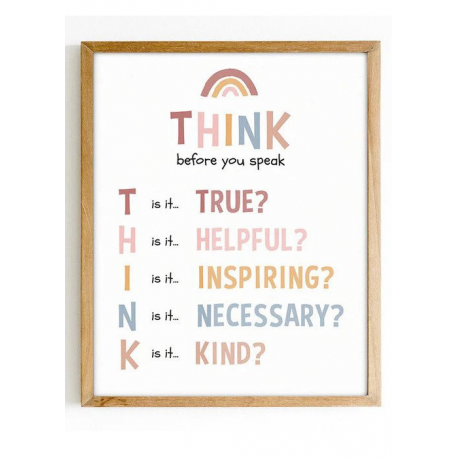 Think before you speak poster, Rules Printable, Motivational Poster, Teacher office, Counselor Art, classroom decor, montessori 