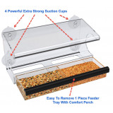 (2) Window Bird Feeders For Outside Use with Strong Suction Cups and Removable Tray + Ebook Bundle