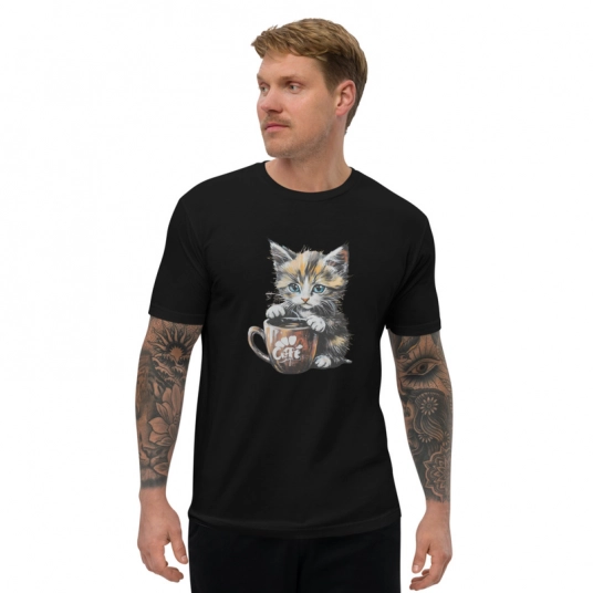 Cafe Cuddles | Men's Fitted T-Shirt