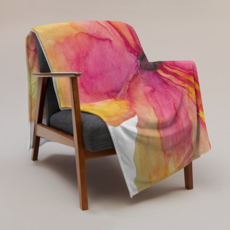 Pink Hibiscus Throw Blanket