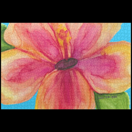 Pink Hibiscus Puzzle (1014 piece)