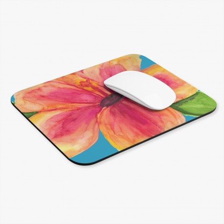 Pink Hibiscus Mouse Pad  Rectangle 