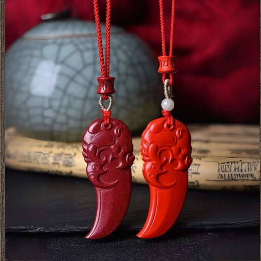 Guardian Claw - Handcrafted Cinnabar Guardian Pendant