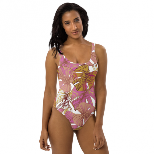 One Piece Flower Print Bikini