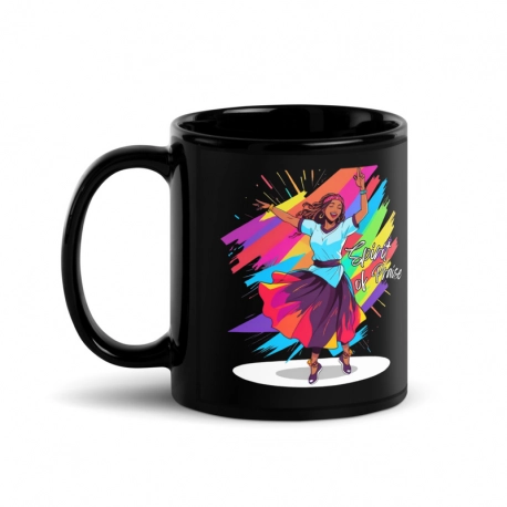 Spirit of Praise - Praise Dancing Black Glossy Mug