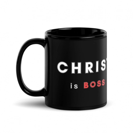 Christ is Boss Christian Black Glossy Mug