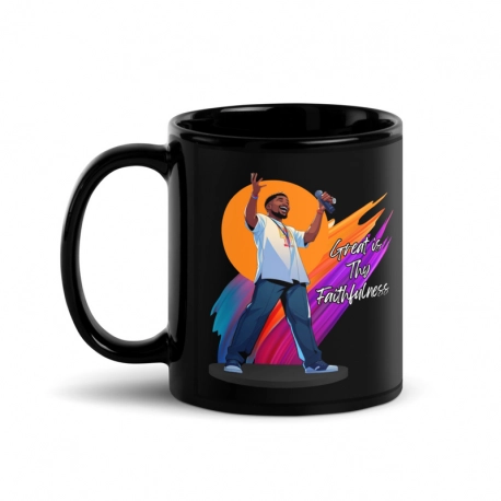 Great is Thy Faithfulness Christian Black Glossy Mug