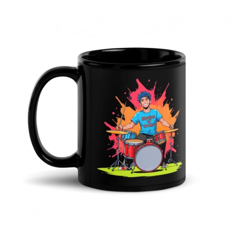 Rhythm of Praise Black Glossy Mug