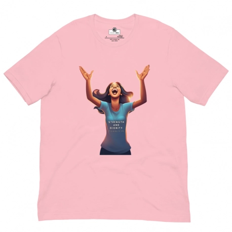 Proverbs 31:25 Strength and Dignity Ladies T Shirt