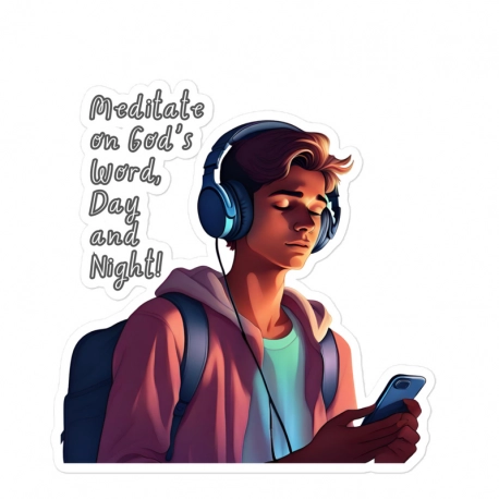 Meditate on God's Word Day and Night Kiss Cut Sticker