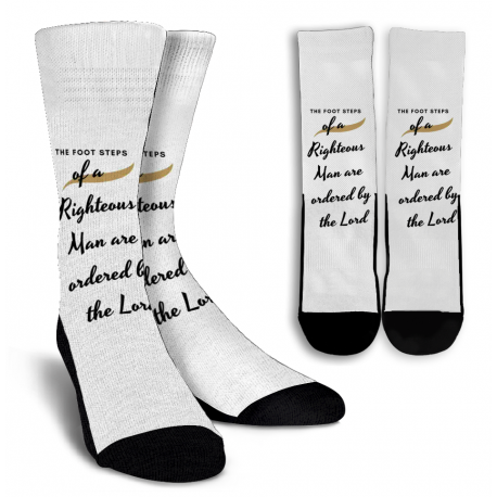The Foot Steps of a Righteous Man Crew Socks