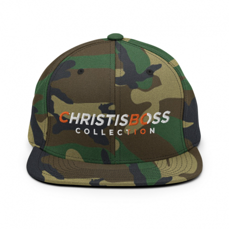 Christ Is Boss Camo Military Snap Back Hat With 3D Print