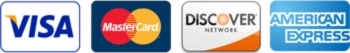 We accept Visa, MasterCard, Discover and American Express