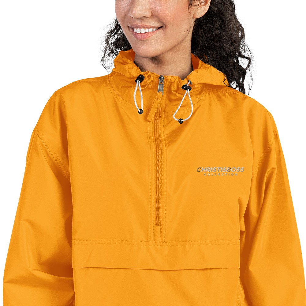 Christ Is Boss Champion Packable Jacket Yellow